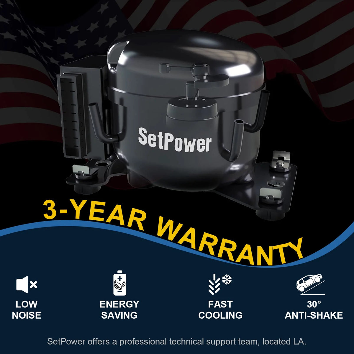 Setpower 12V Portable Refrigerator Freezer, 32 Quart Outdoor Fridge for Camping,Car Refrigerator,Electric Cooler for Truck, RV, Travel,3-Year Warranty