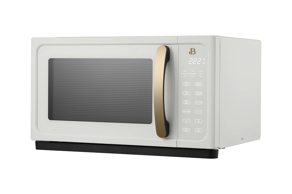 Beautiful 1.1 Cu ft 1000 Watt, Sensor Microwave Oven, White Icing by Drew Barrymore, New