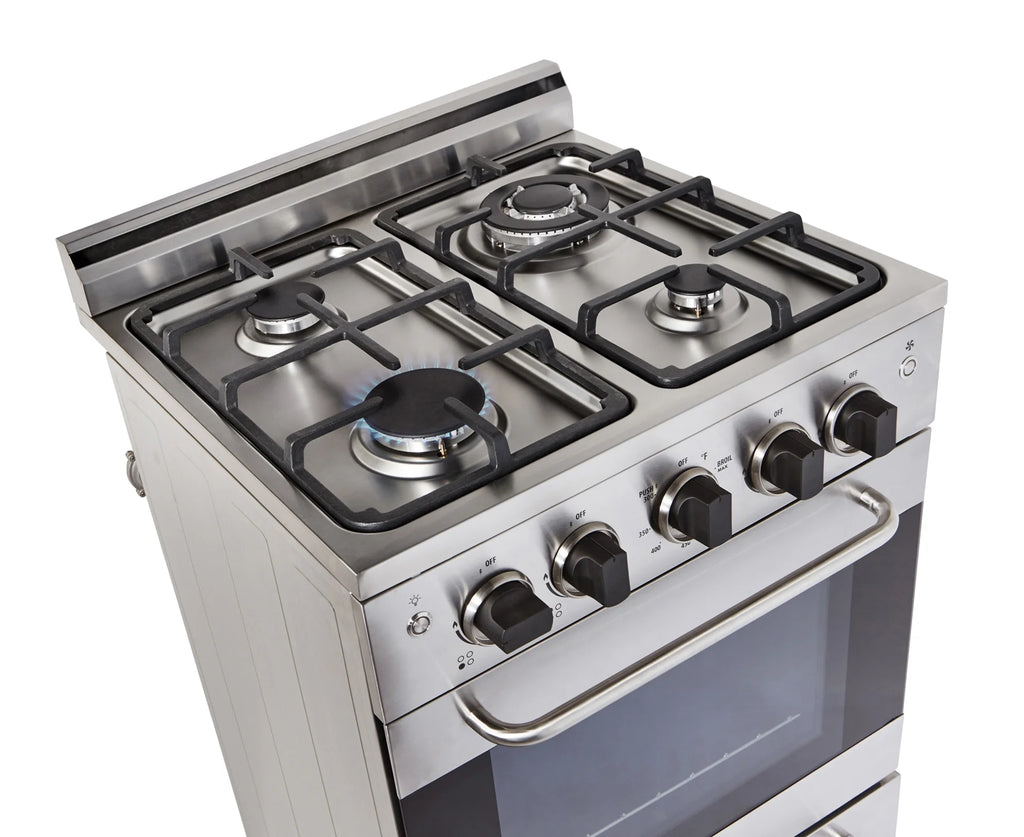 Unique Prestige 24�?2.3 cu ft Double Oven Gas Range in White