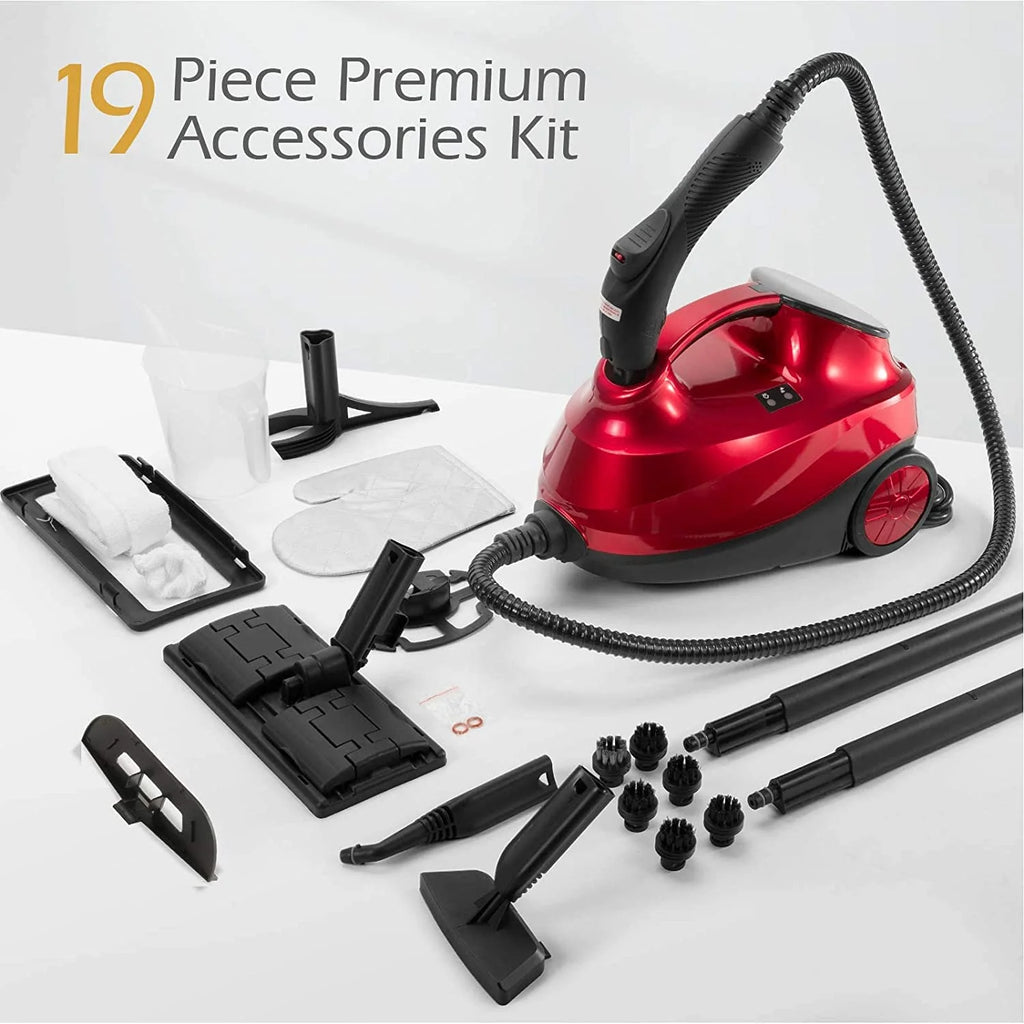ARLIME Steam Cleaner, Heavy Duty Household Steamer w/ 19 Accessories, 1.5L Tank & 13ft Power Cord, Multipurpose Chemical-Free Household Steam Cleaner for Home, Carpet, Upholstery, Cars, Floors, Blue