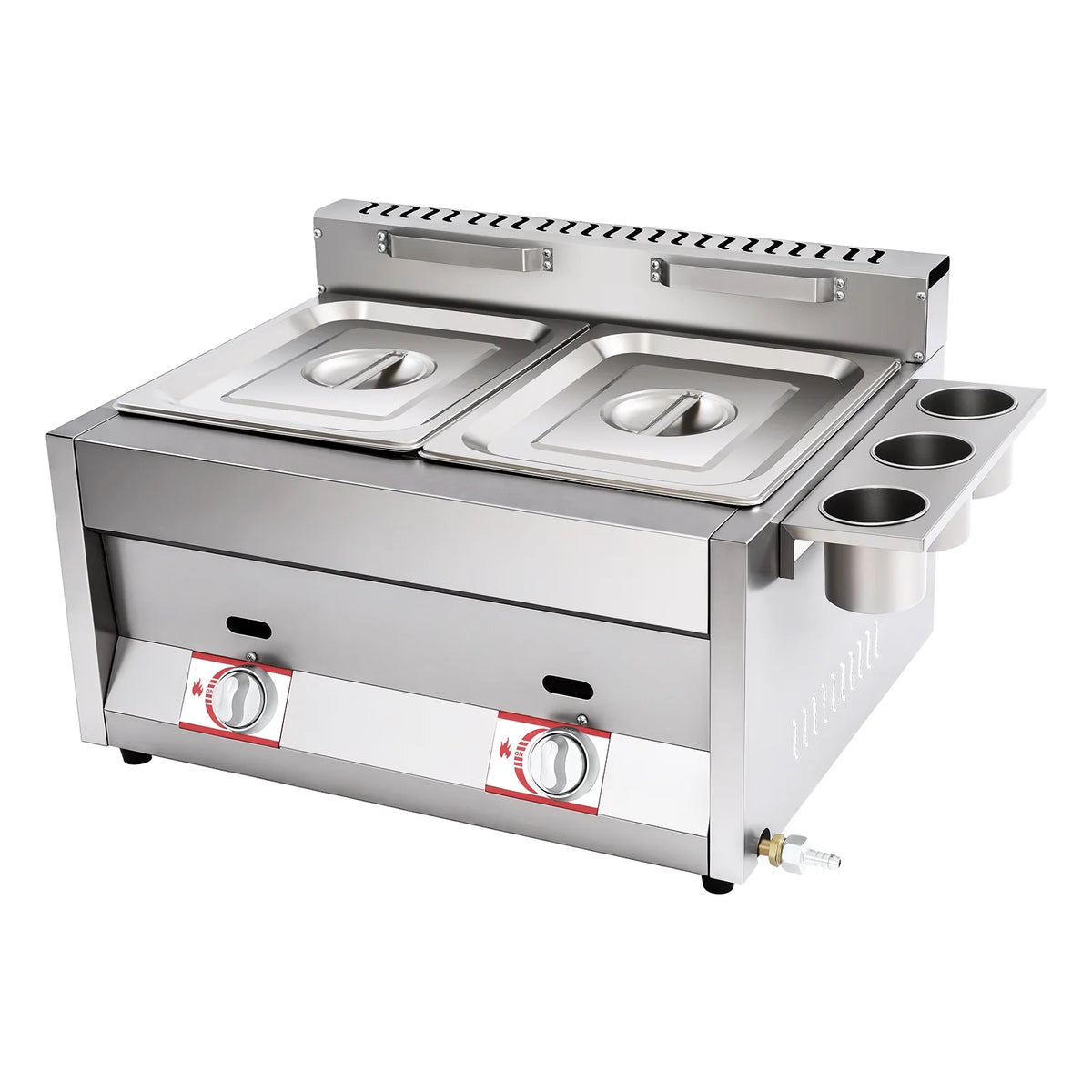 12L 3.17Gal Dual Tank Gas Fryer 430SS Commercial Deep Fryer