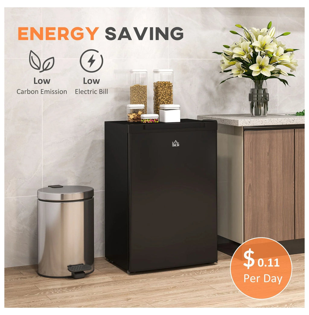 3 Cu Ft Small Upright Freezer Black Adjustable Thermostat Reversible Door for Apartments