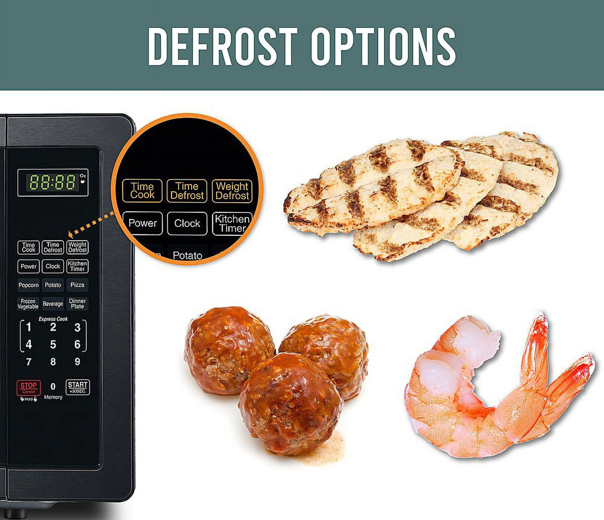 Classic 1.1 Cu. Ft. Countertop Microwave Oven - Black stainless steel