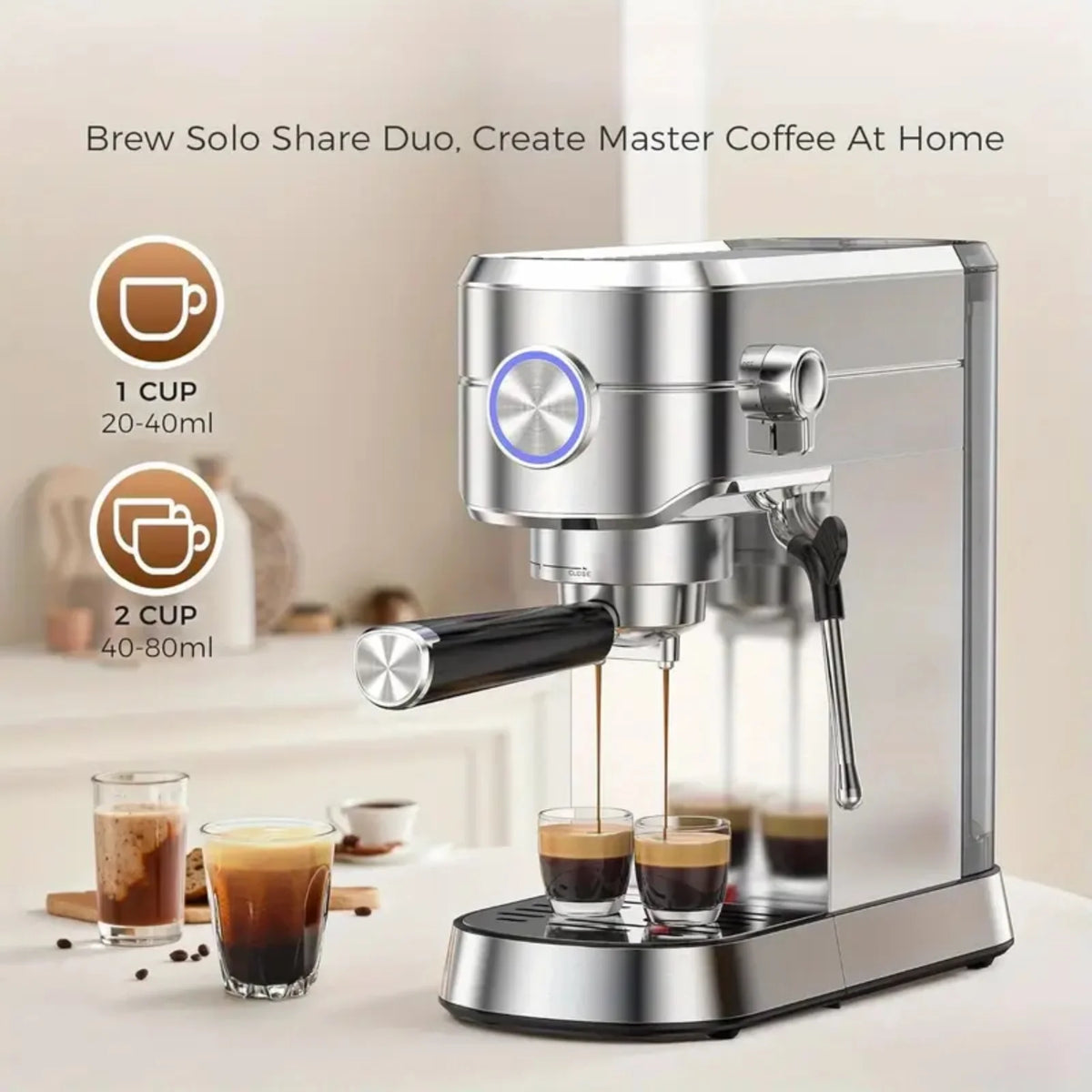 Auseo 10-Cup Drip Coffee Maker with Grinder, Grind and Brew Coffee Maker, 12-Hour Timer, 3 Brew Strength Options, Touch Screen, 1.5L Water Tank, Black