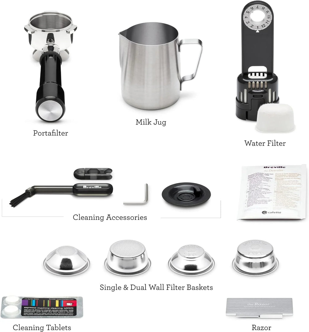 Breville Barista Express Impress Espresso Machine, 2 Liters - Black Truffle