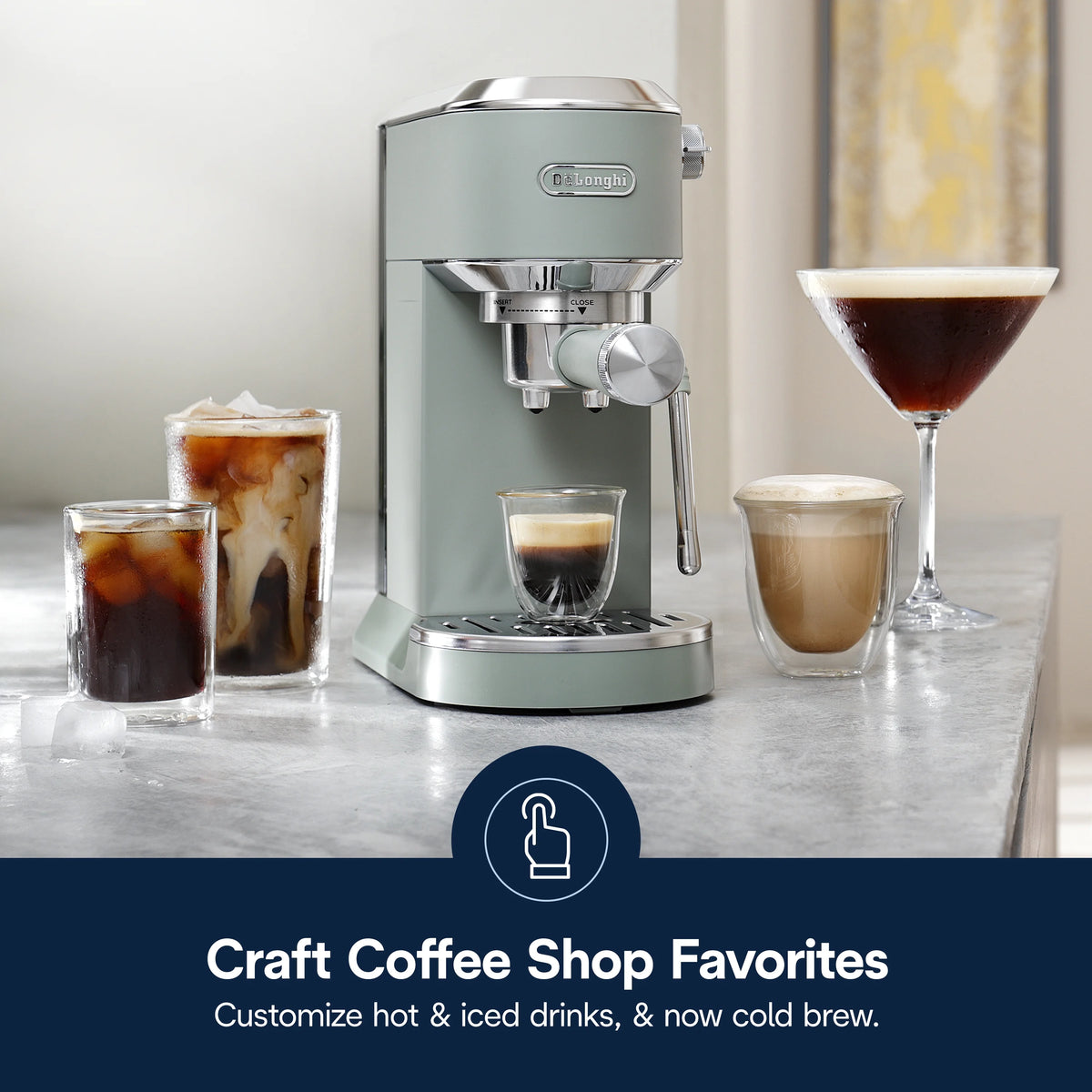 De’Longhi Dedica Duo Espresso Machine, Compact Size with Built in Frother for Latte Art, Brew Espresso, Cold Brew, Lattes & More, Stainless Steel