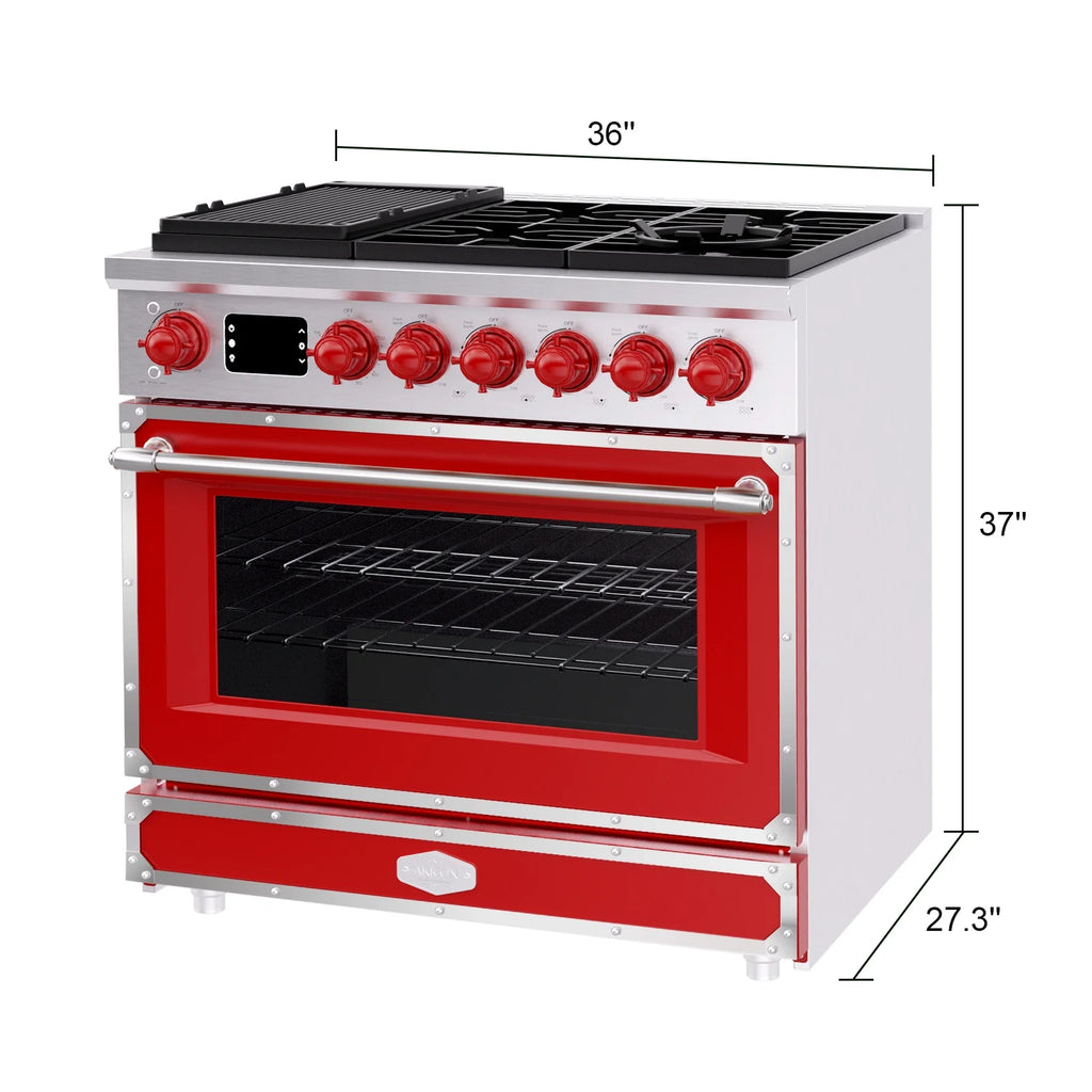Akicon 48 Inch Freestanding Gas Range with 8 Sealed Burners Cooktop, 6.7 Cu.Ft. Dual Zone Capacity, Natural Gas/LP Convertible-BSGBGGA1