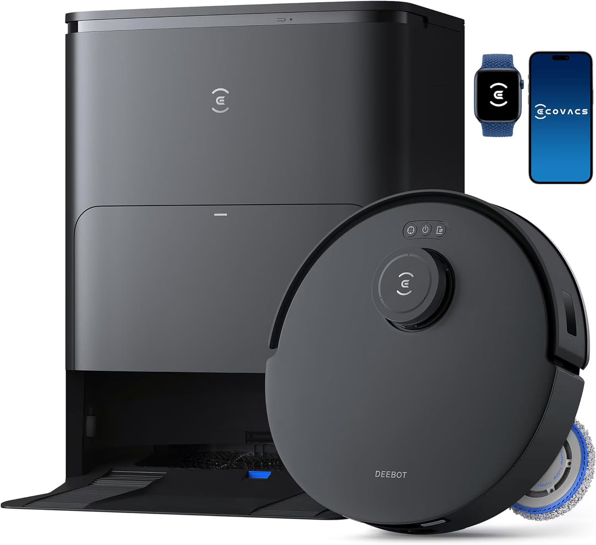 ECOVACS DEEBOT T30S Care Robot Vacuum & Mop - 11000Pa, ZeroTangle, TruEdge Mopping, Self-Emptying, Auto-Mop Lifting