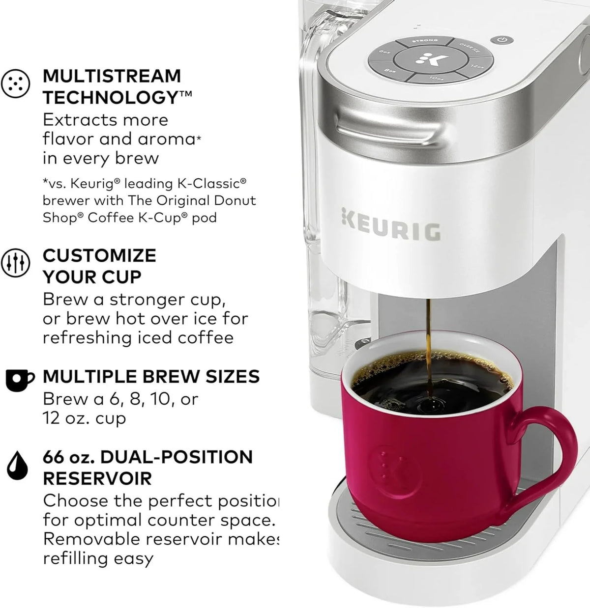 Restored Keurig KSK910WH K-Supreme Single Serve K-Cup Pod Coffee Maker, White (Refurbished)