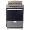 Master-Chef - 24" Stainless Steel B Gas Space Saver Range with 3.0 CFT Oven Capacity - Italian SABAF Sealed Burners, 1 Ultra-Fast and 3 Fast �?Easy to Clean, Iron Grates, and Cool Knobs CSA Certified