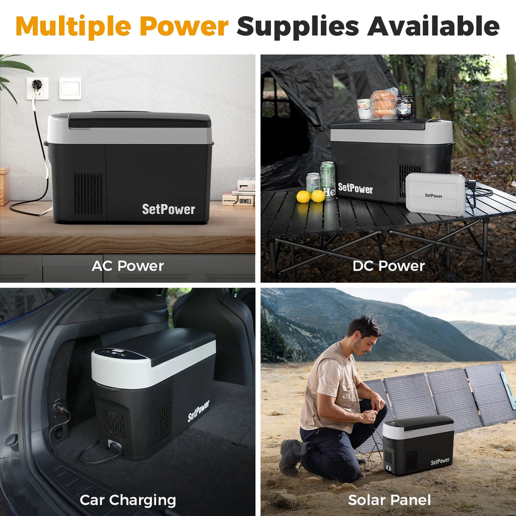 Setpower AB15 12 Volt Refrigerator,16 Quart(15L) Electric Cooler,Portable Car Refrigerator RV Fridge,12v Cooler for Camping,Travel,RV,Vehicles,MPV,SUV,Van;3-Year Warranty (Blue)