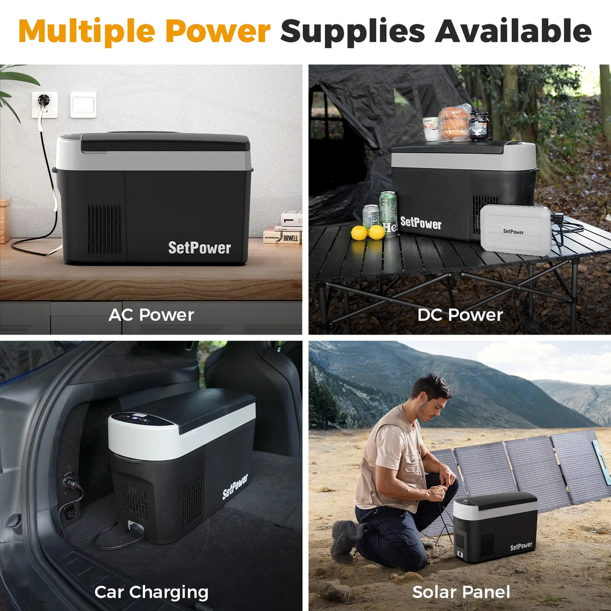Setpower AB15 12 Volt Refrigerator,16 Quart(15L) Electric Cooler,Portable Car Refrigerator RV Fridge,12v Cooler for Camping,Travel,RV,Vehicles,MPV,SUV,Van;3-Year Warranty (Blue)