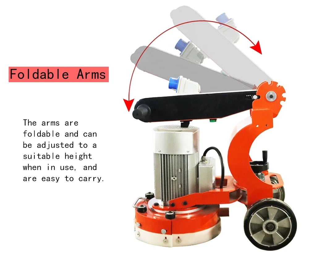 TECHTONGDA Floor Grinding and Trimming Machine Concrete Floor Grinder Polisher Machine Heavy Duty Hand-Push Concrete Grinding Machine 220V