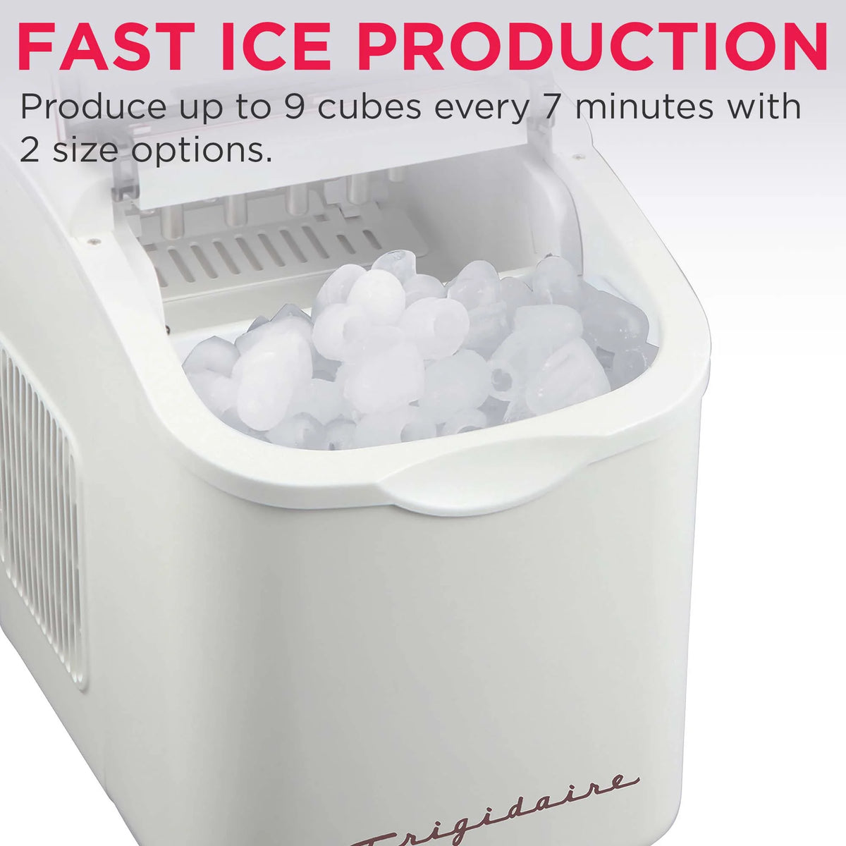 Frigidaire, 26 Lbs. Ice Maker, Bullet Shaped Ice, Rgwhite