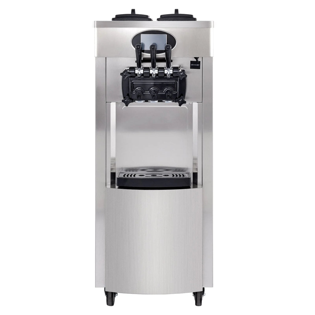 SHENGJINSH Pre-cooled Commercial Ice Cream Machine, 3 Flavors Countertop Soft Serve Ice Cream Maker