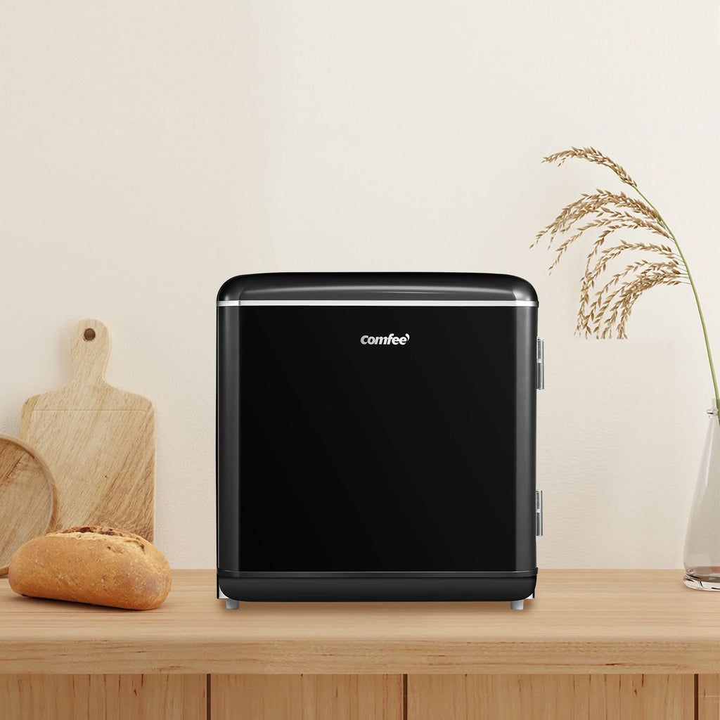 Comfee' 1.7 Cu.Ft Mini Fridge, Compact Retro Refrigerator, Energy Saving, Low Noise, Adjustable Thermostat, Single Door Small Fridge with Chiller Box for Bedroom, Office