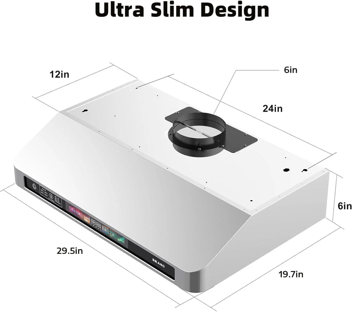 30 Inch Under Cabinet Range Hood with Voice/Gesture/Touch Control, 900 CFM Kitchen Vent Hood with 4-Speed Exhaust Fan, Stainless Steel Stove Hood with LED Lights, Baffle Filters
