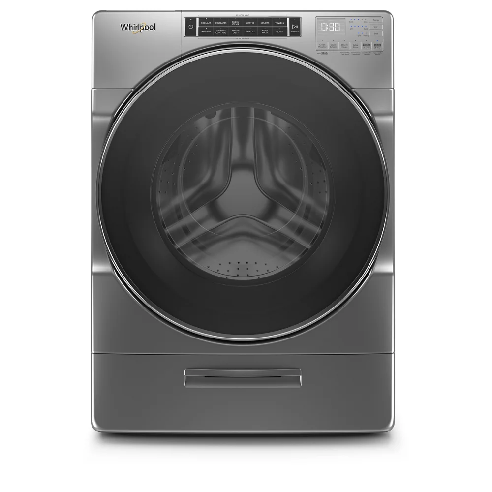 Whirlpool 5.0 cu ft High-Efficiency White Front Load Washing Machine with Load & Go(TM) XL Dispenser