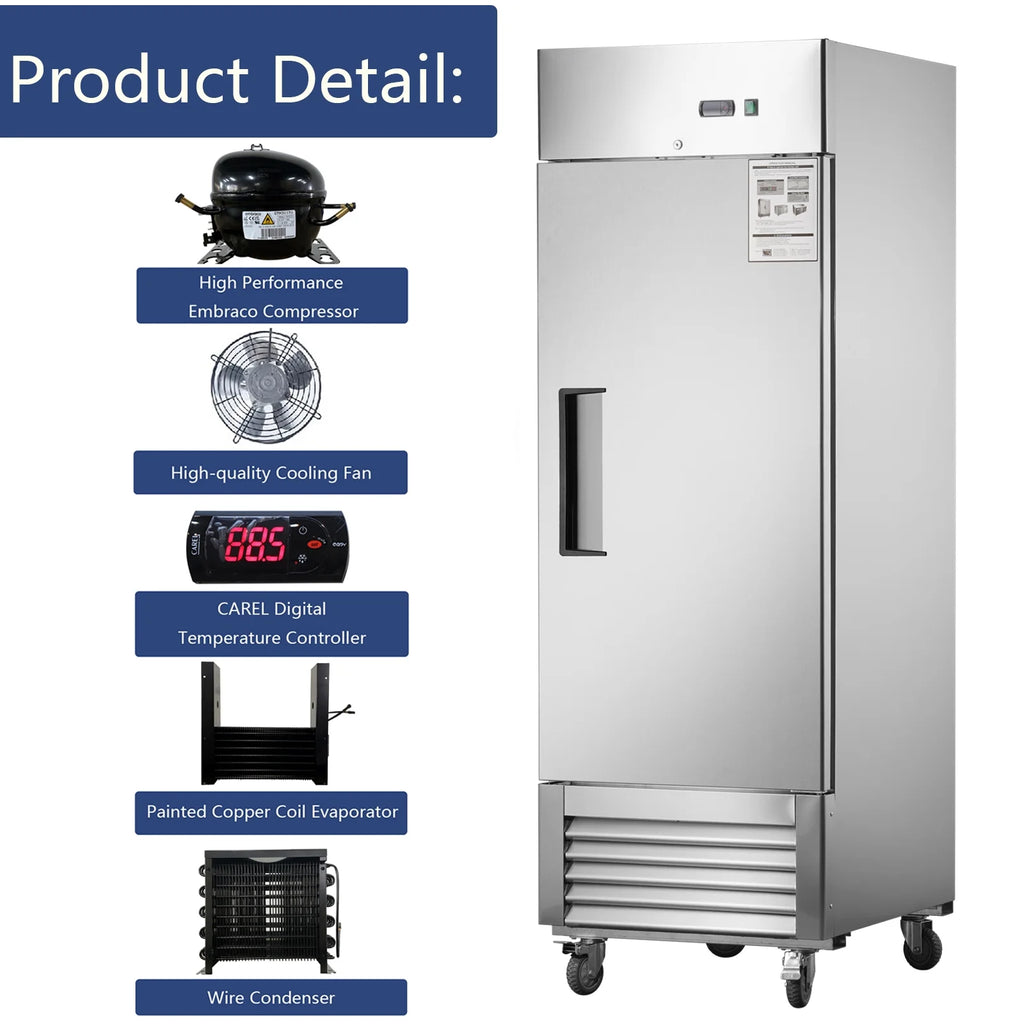 CamelliaRiver 18.68 Cu.Ft. Single Stainless Steel Door Refrigerator, Refrigerator