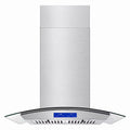 Joeaonz 30-Inch Island Range Hood 900CFM Stainless Steel with Glass Touch Control and Permanent Reusable Filters