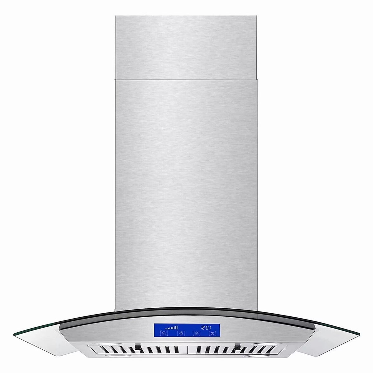 Joeaonz 30-Inch Island Range Hood 900CFM Stainless Steel with Glass Touch Control and Permanent Reusable Filters