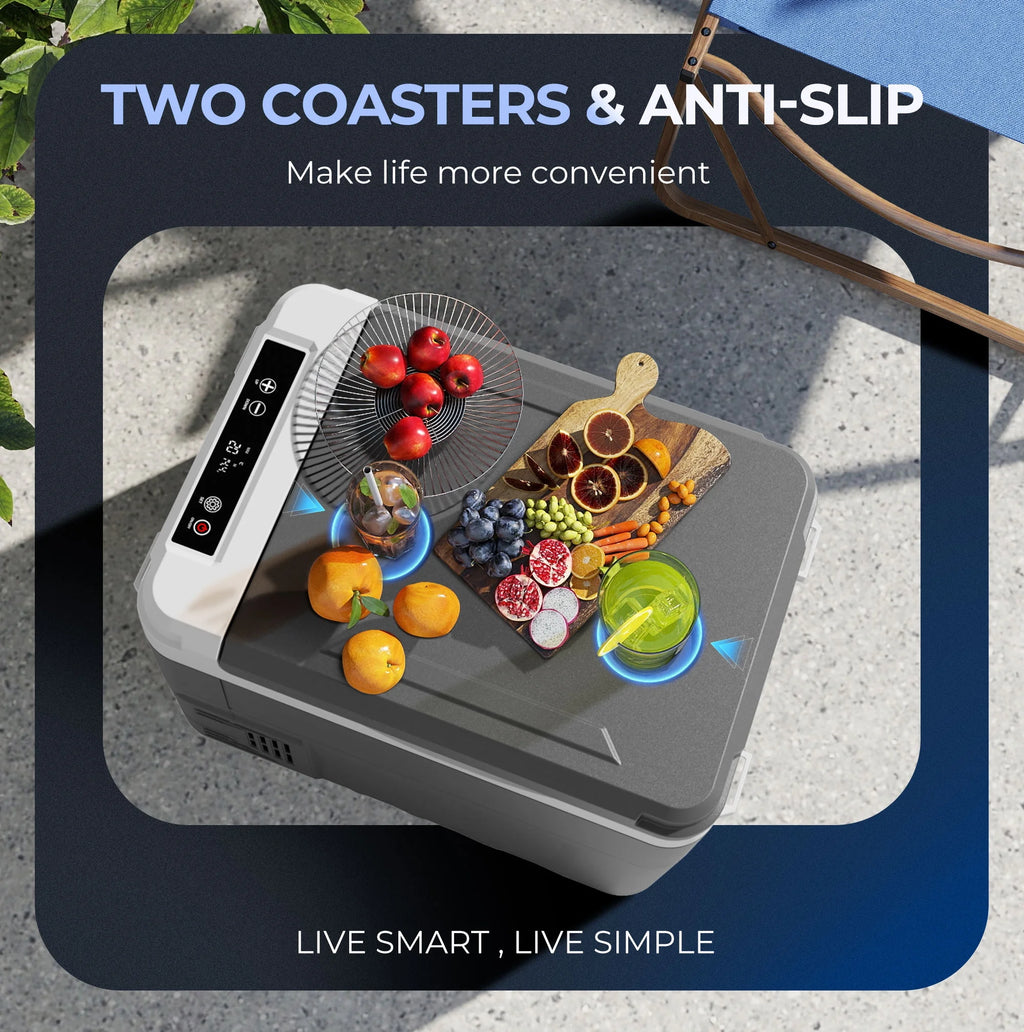Simzlife 12 Volt Refrigerator, 11 Quart (10L) Car Fridge with APP Control, Car Refrigerator -4�H~68�H, Portable Freezer for RV, Camping, Travel