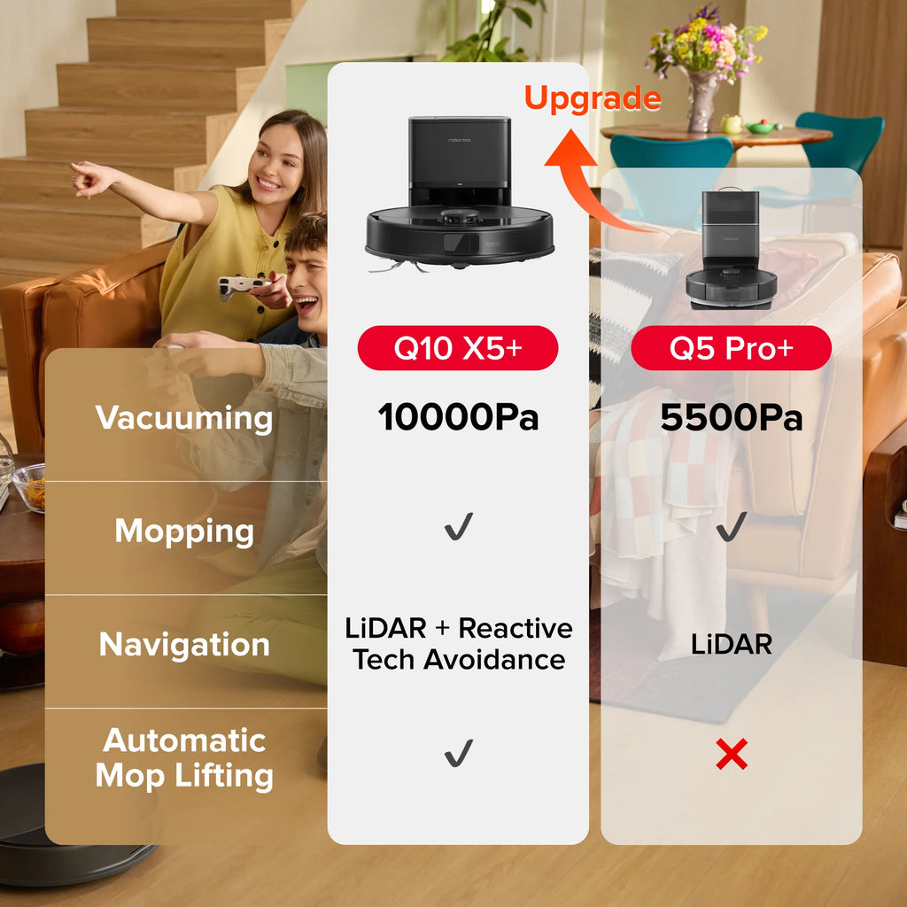 (Upgraded from Q5 Pro)Roborock Q10 X5 Robot Vacuum and Mop, Self-Emptying, Hands-Free Cleaning for up to 7 Weeks, 10,000Pa Suction, Obstacle Avoidance, LiDAR Navigation, No-Go Zones