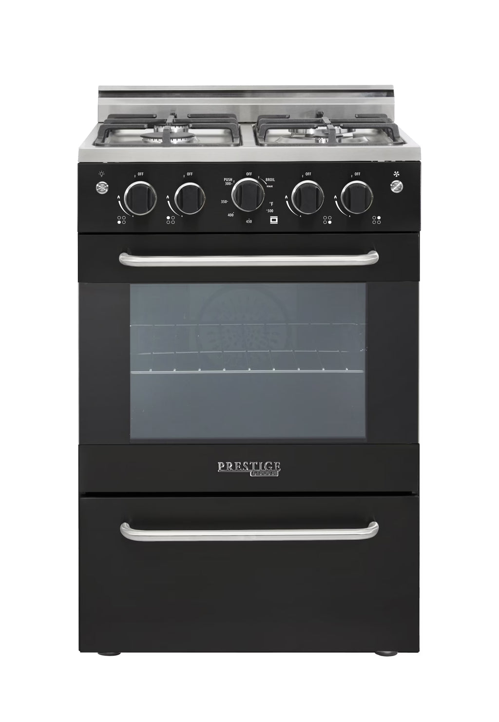 Unique Prestige 24�?2.3 cu ft Double Oven Gas Range in White