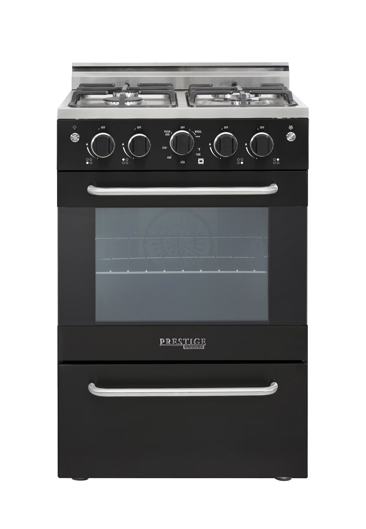 Unique Prestige 24�?2.3 cu ft Double Oven Gas Range in White