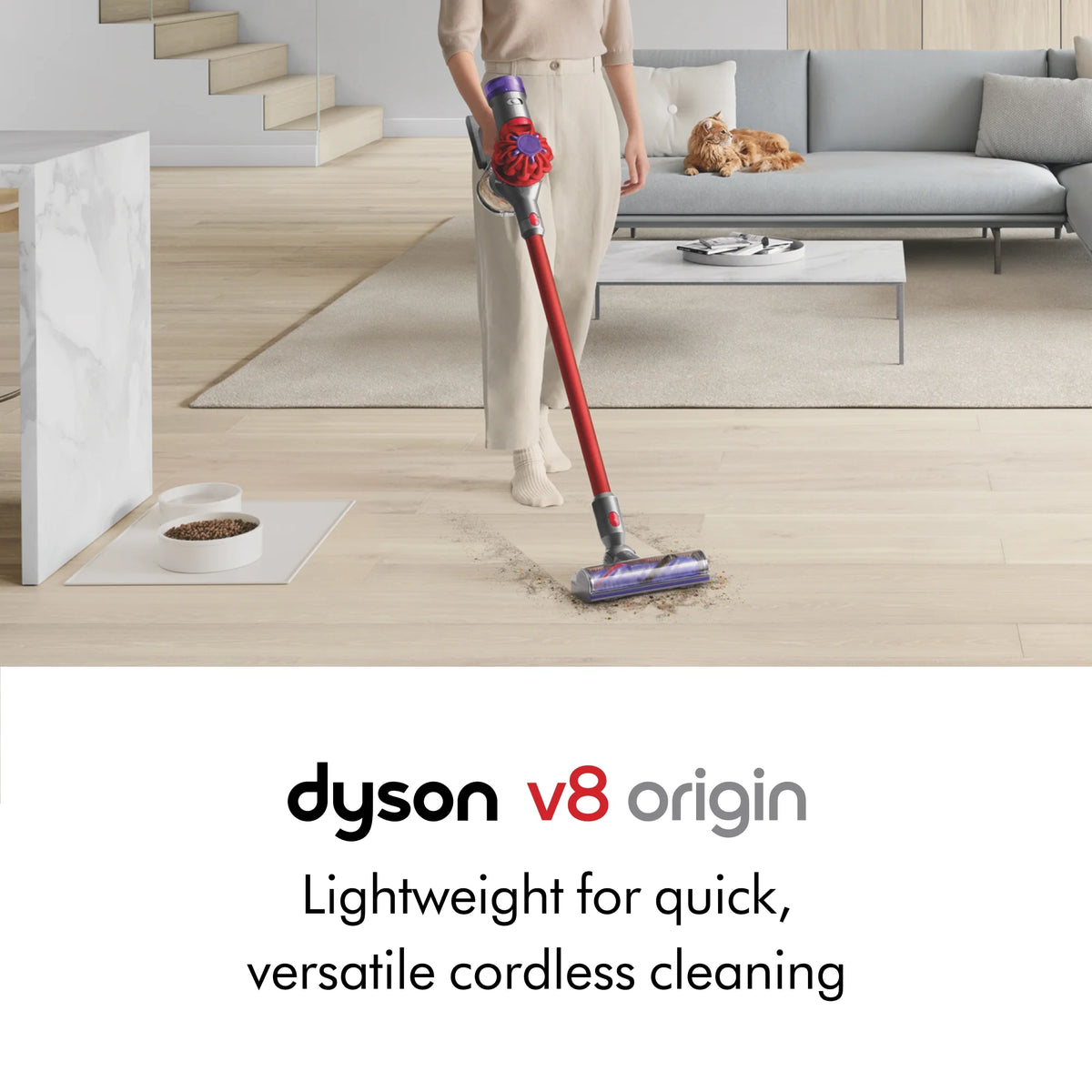 Restored Premium Dyson V8 Origin Cordless Vacuum | Red (Refurbished)