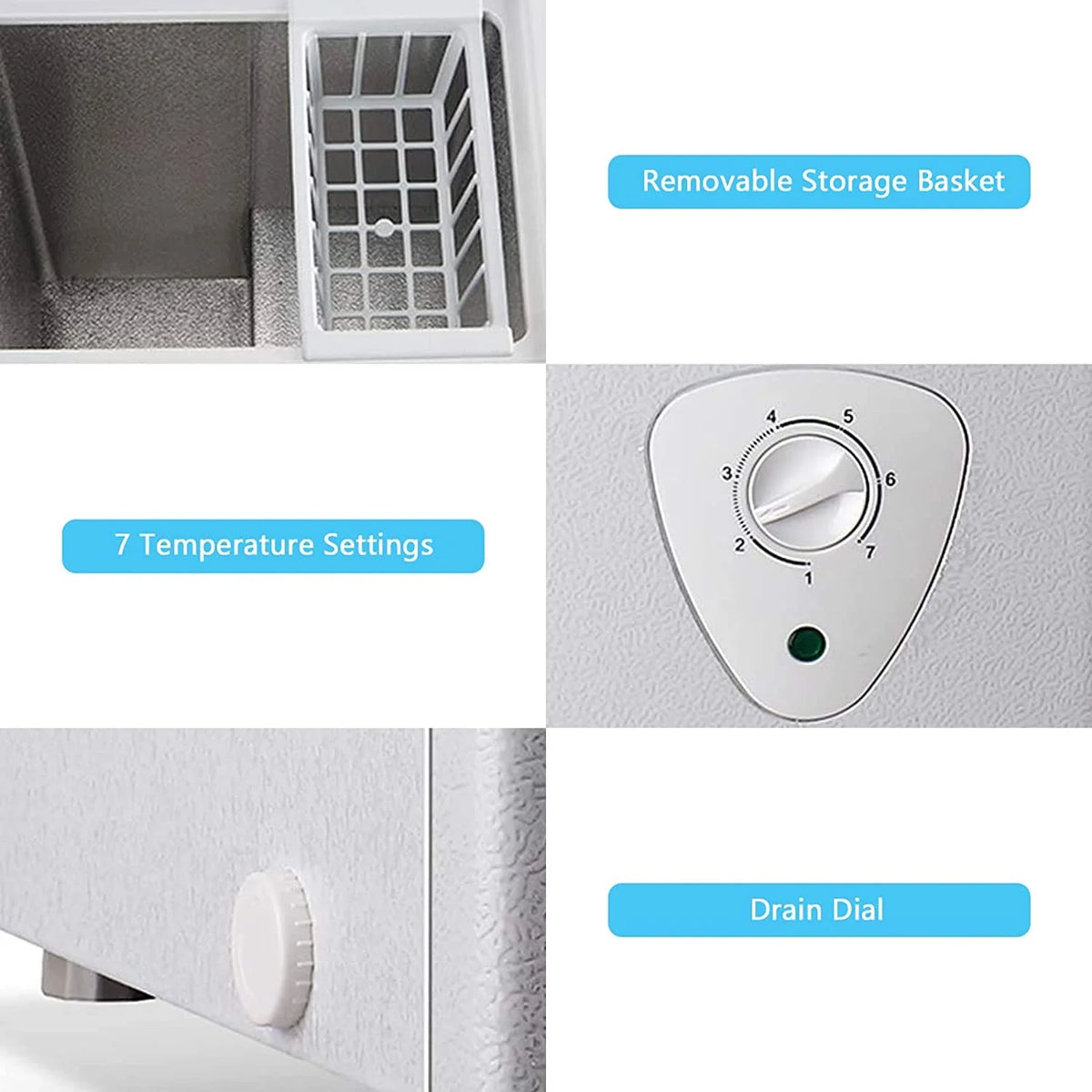 WANAI Chest Freezer 5 Cu.ft, Deep Freezer with Top Open Door ,White
