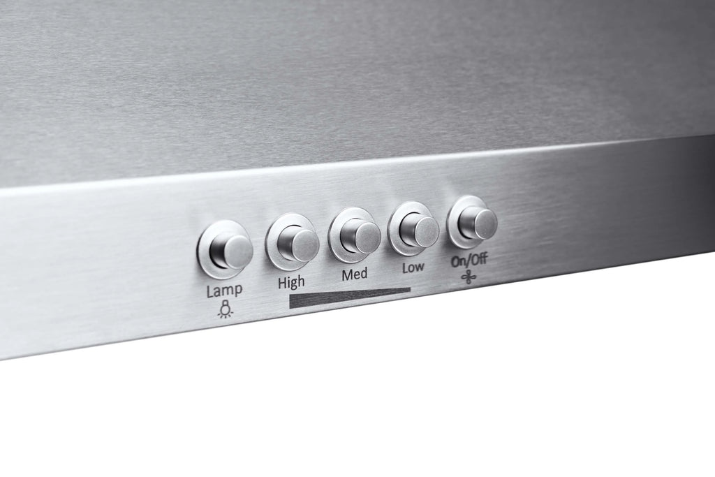 Hauslane Chef Series C100 30-inch Under Cabinet Range Hood, Stainless Steel, Energy Efficient LED, 6 Inch Duct