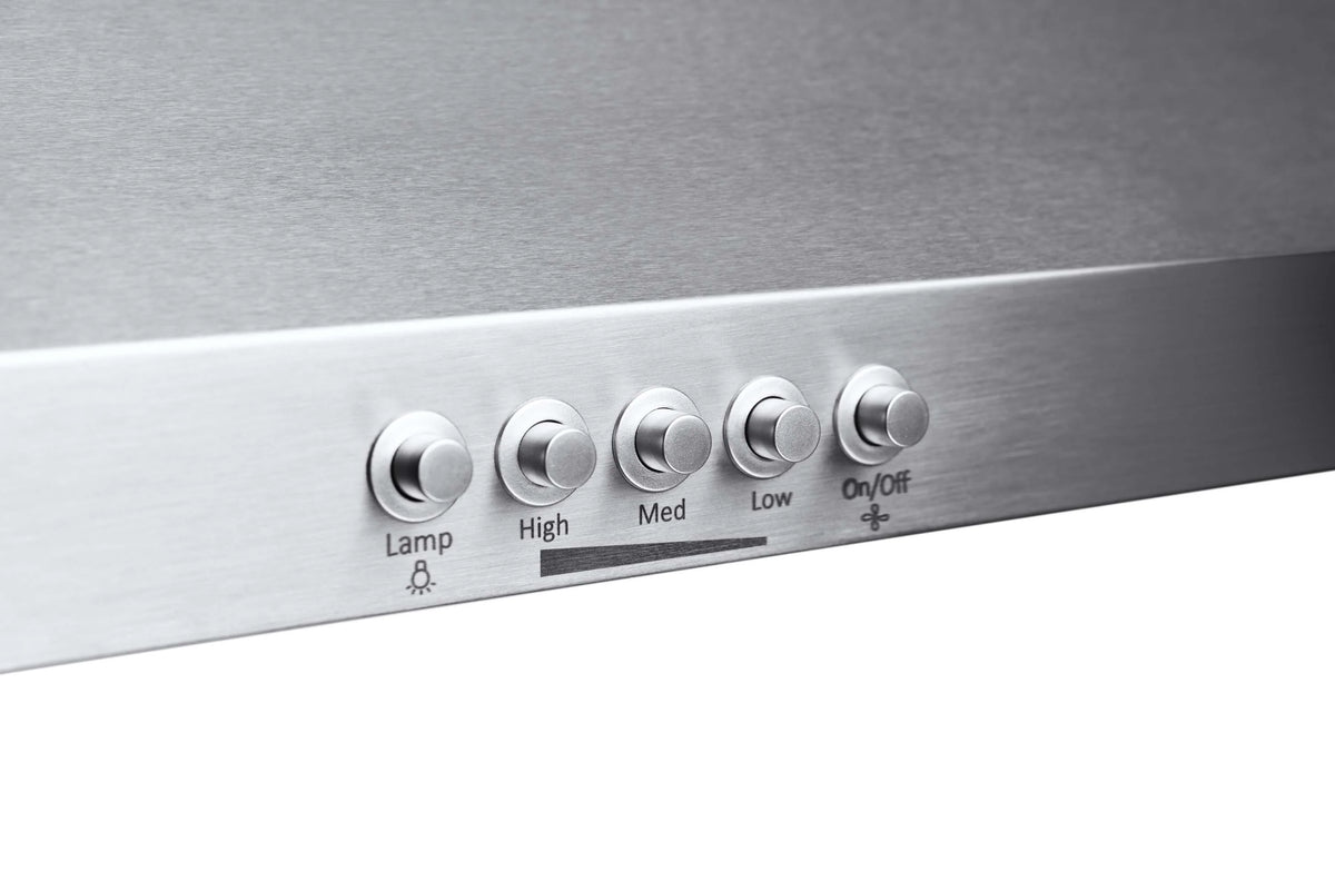 Hauslane Chef Series C100 30-inch Under Cabinet Range Hood, Stainless Steel, Energy Efficient LED, 6 Inch Duct