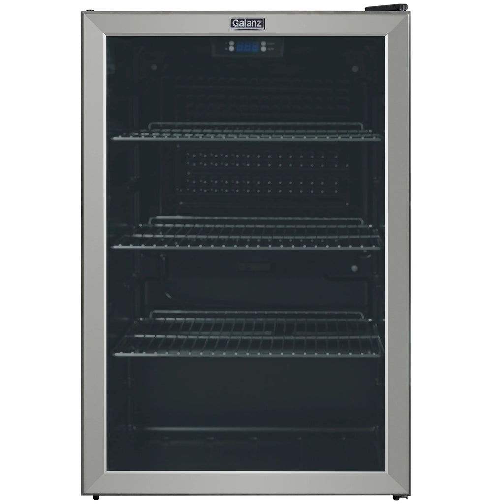 Galanz 4.5 Cu ft 152 Can Beverage Center Mini Fridge, Stainless Steel, New