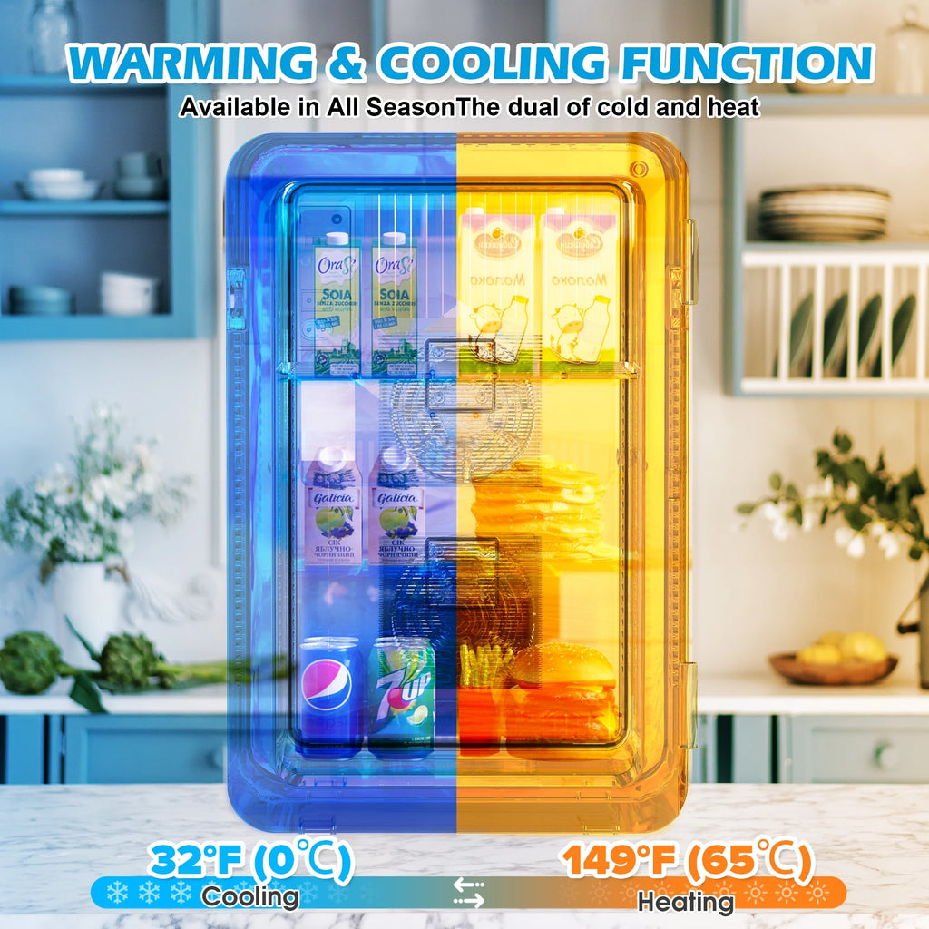 ADVWIN 22L/30Can Mini Fridge with Temperature Control, Compact Refrigerators for Bedroom, Cosmetics