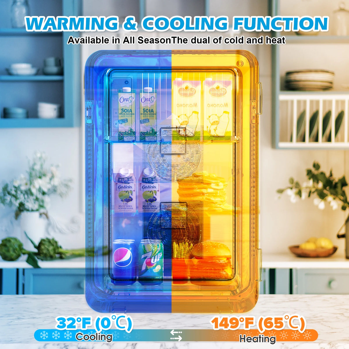 ADVWIN 22L/30Can Mini Fridge with Temperature Control, Compact Refrigerators for Bedroom, Cosmetics
