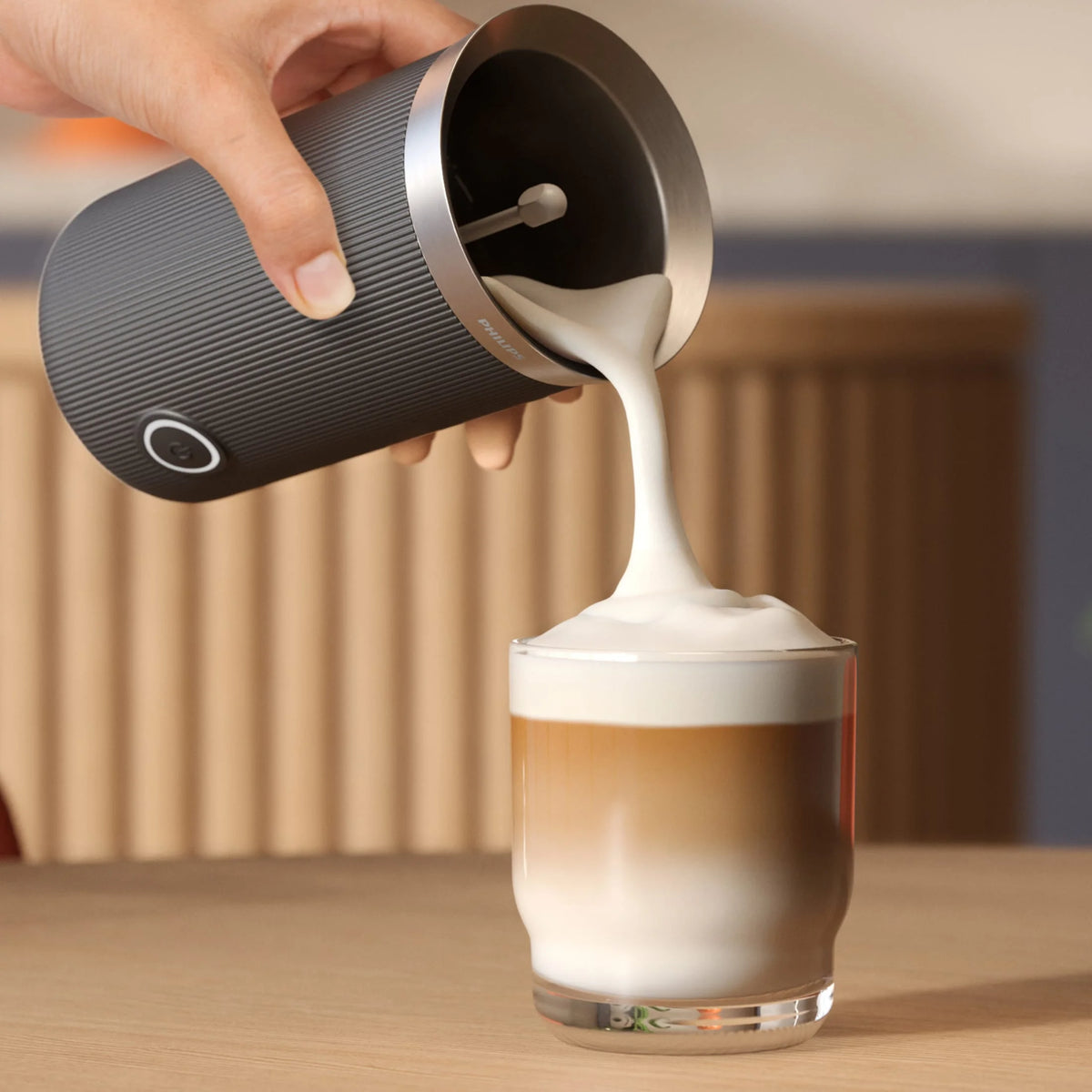 Philips Baristina Hot & Cold Milk Frother, Black