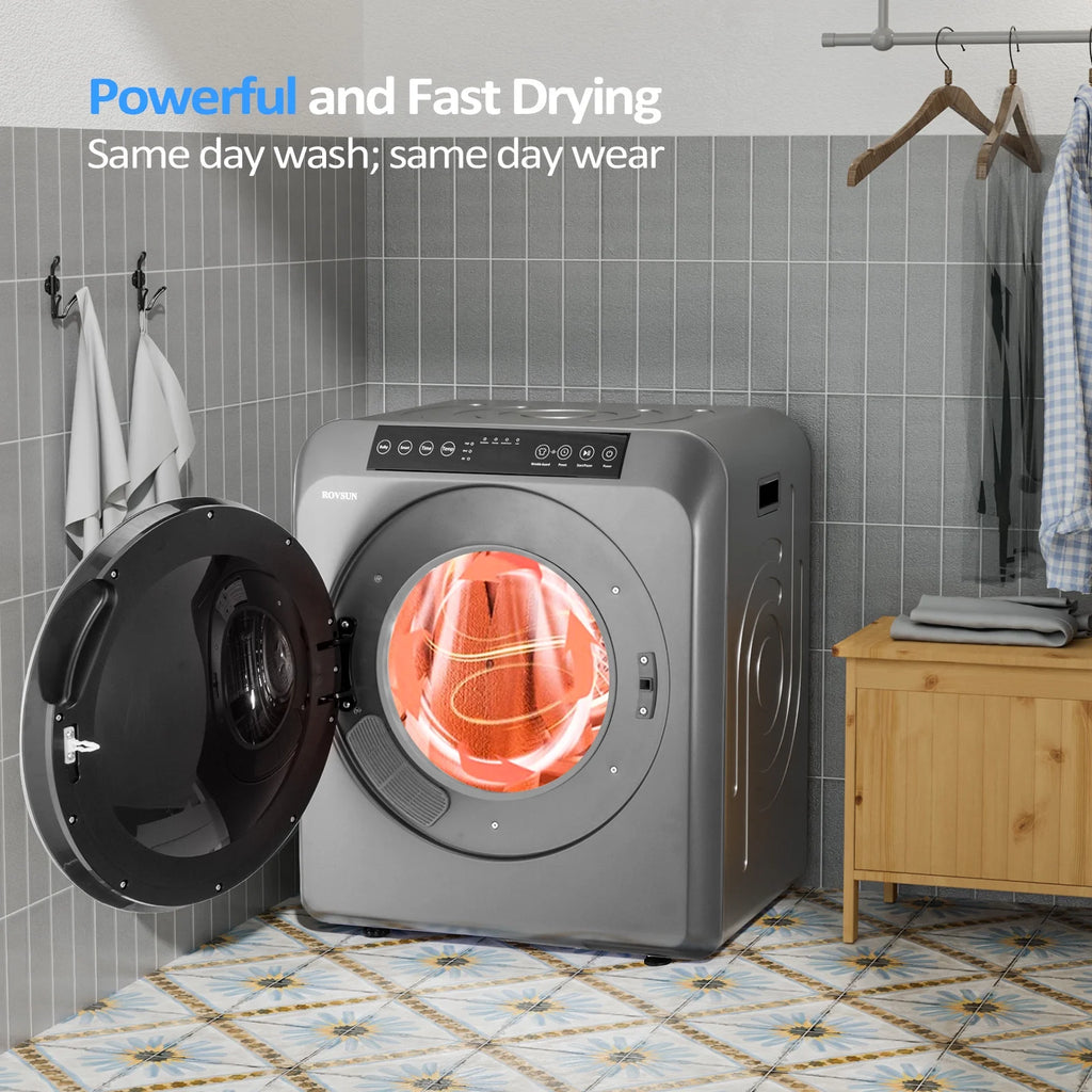 VINGLI Portable Clothes Dryer 3.5 Cu.Ft 1300W White Electric Tumble Dryer