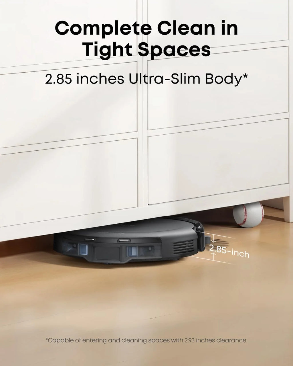 eufy C10 Robot Vacuum with Self Emptying Station, Edge Expansion Brush, 2.85-Inch Ultra-Slim Body, Carpet Cleaning