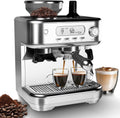 Espresso Machine 15 Bar, LCD Display Espresso Maker with Grinder, Milk Frother and PID Temperature Control, Professional Coffee Maker for Latte Cappuccino - 8.8 Oz Bean Hopper