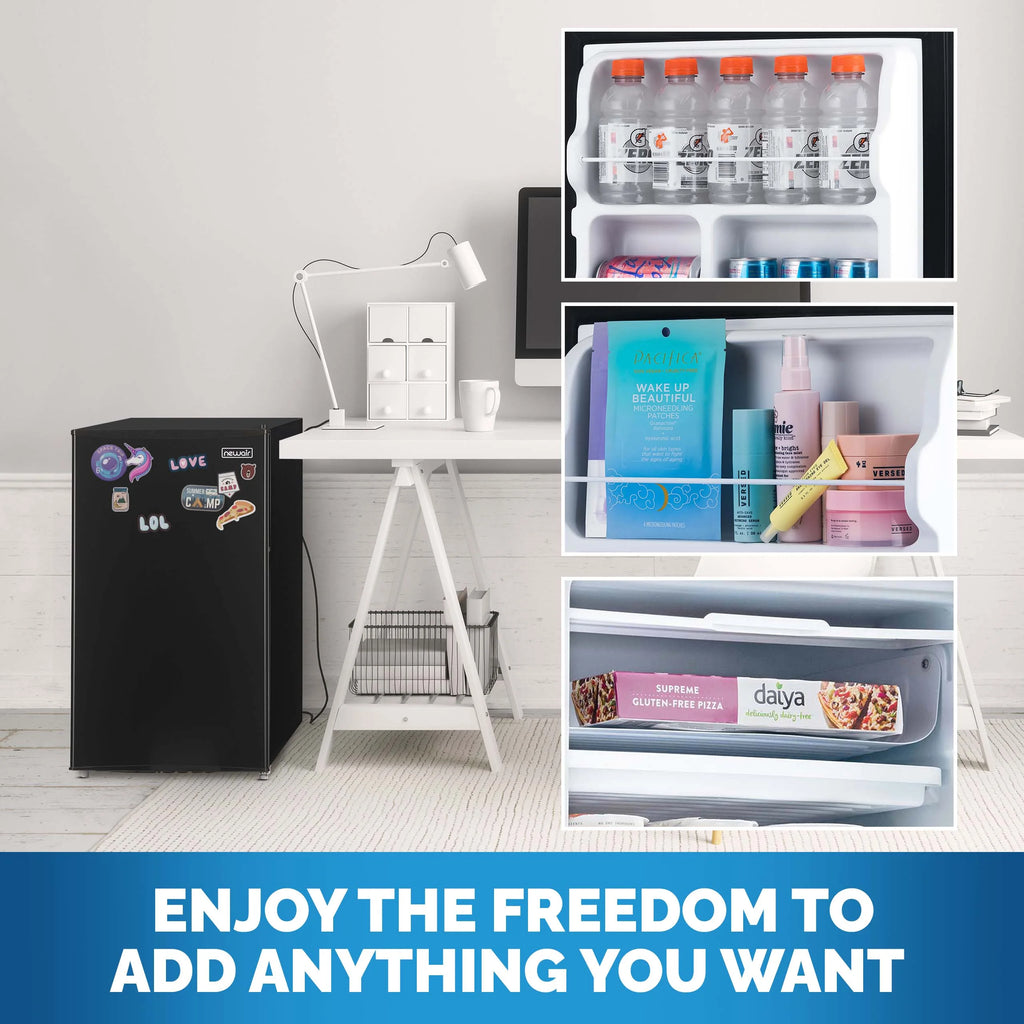 Newair 3.3 Cu. Ft. Compact Mini Refrigerator with Freezer in Black - NRF033BK00