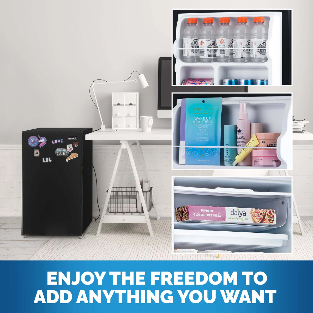 Newair 3.3 Cu. Ft. Compact Mini Refrigerator with Freezer in Black - NRF033BK00