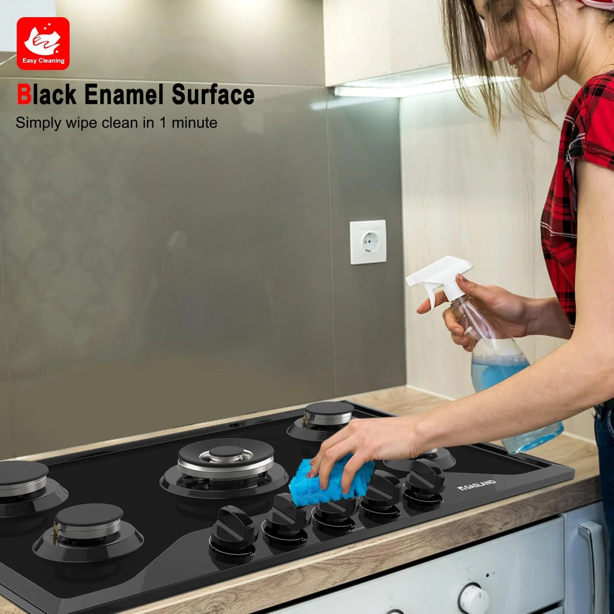 Gasland Chef  30" 5 Burners 30" Gas Cooktop, Stovetop, NG/LPG,Stainless Steel, Auto Ignition