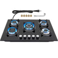 GRACEALL Gas Stove 30inch 5 Burners, Built-in Gas Stovetop with NG/LPG Conversion Kit, Glass Top Gas Burner (30in x 20.5in)