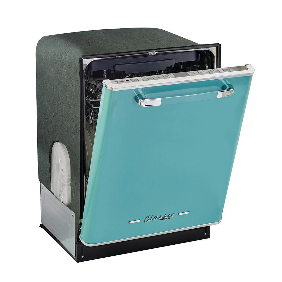 Unique Appliances Classic Retro 24" Built-in Dishwasher with Stainless Steel Tub and LED Lighting