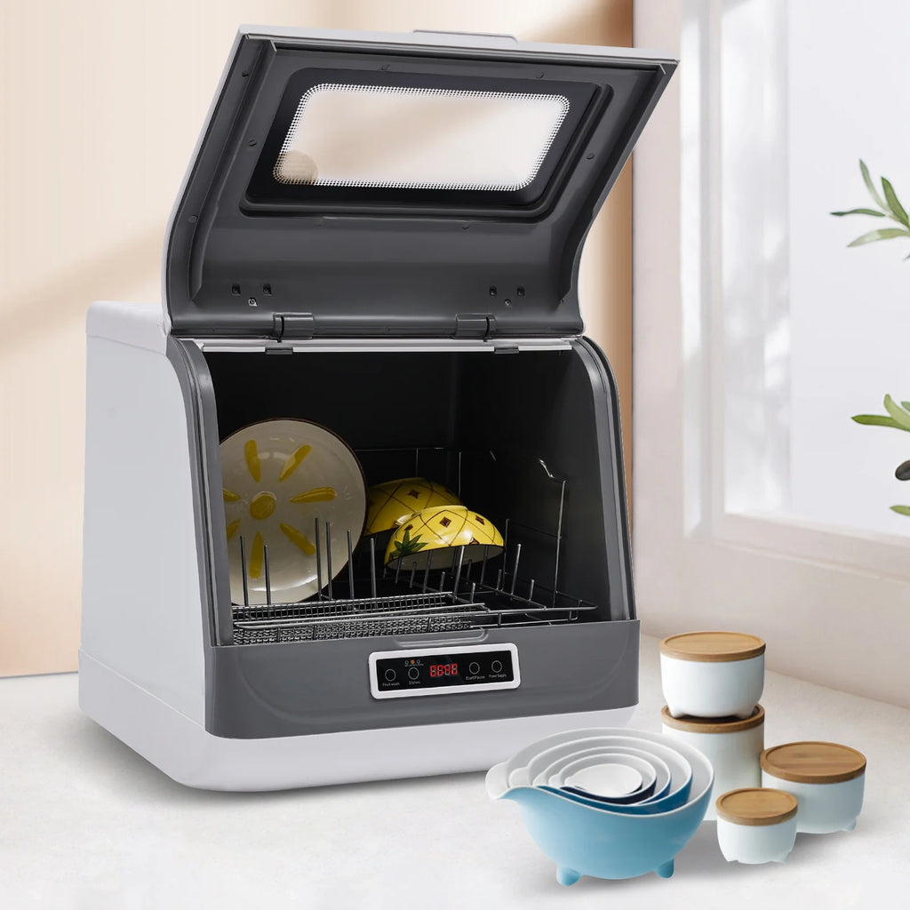 Peakora Portable Countertop Dishwasher, 3-in-1 Function Flip-Top Dishwasher, 800w Mini Dishwasher for Small Households Apartments Boats 17.72*15.75*17.32in