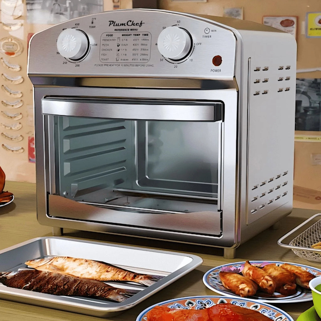 12.5QT 7-in-1 Convection Toaster Oven 1500W, Stainless Steel with 5 Presets �C Bake, Roast, Grill, Broil & Toast