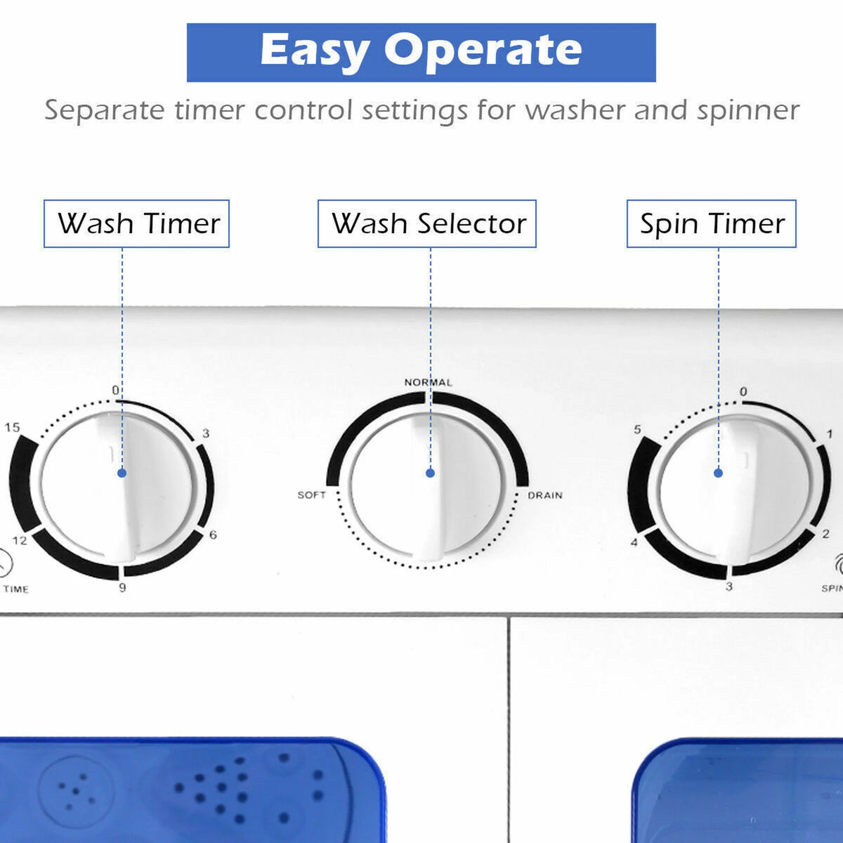 Gymax Compact Portable Washing Machine Twin Tub 20 lbs Washer Spinner Home Dorm