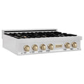 48" ZLINE Autograph Edition DuraSnow Stainless Steel Range Hood with White Matte Shell and Champagne Bronze Handle