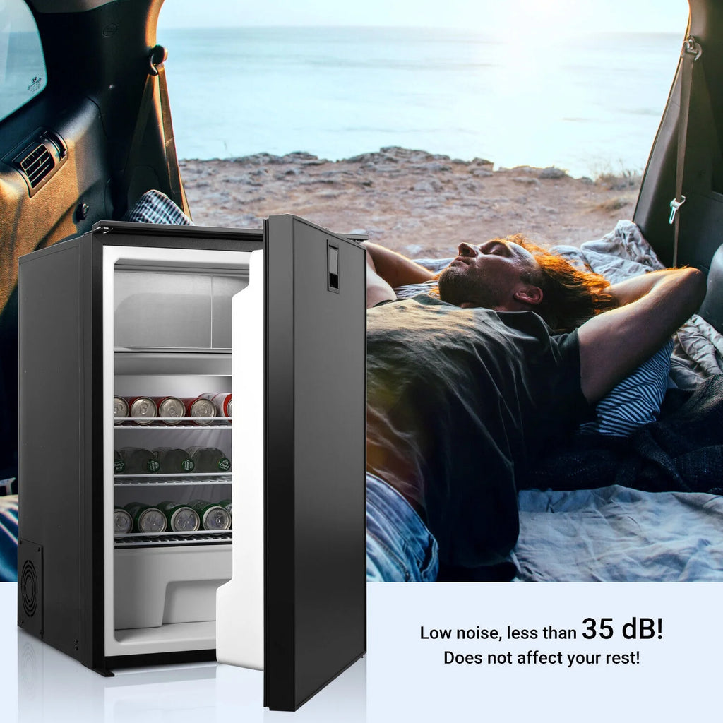 Smad 3.8 Cu ft 12/24V RV Refrigerator 110L DC Compact Portable Fridge with Freezer
